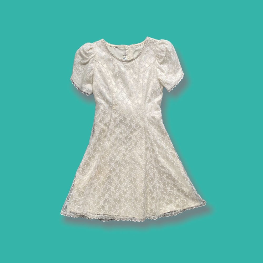 Vintage Jessica McClintock Cottagecore Lace Dress